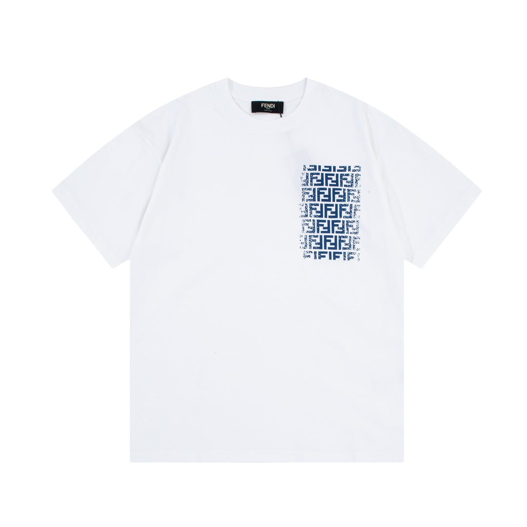 Double FF Letter Pocket Print T Shirt