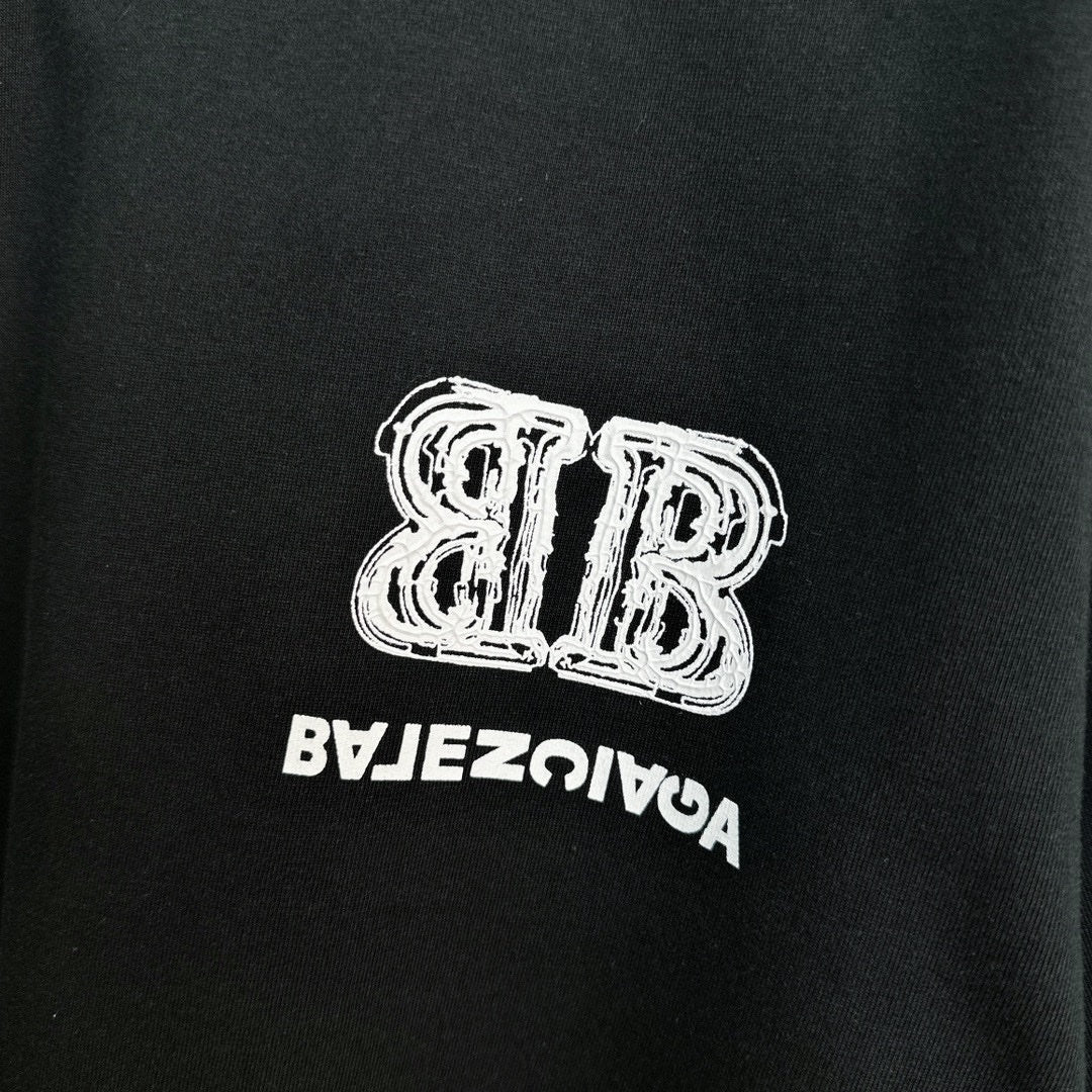 Double B Inverted Letter Print T Shirt